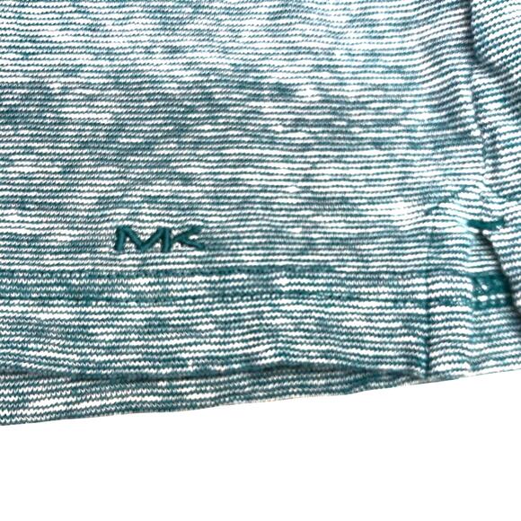 Michael Kors Turquoise White Skinny Stripe Polo Shirt - Picture 9 of 14